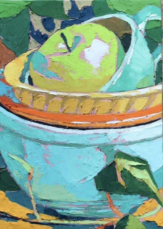 2026 March 7 Saturday - Willow Way Manor - 9:00 - 12:00 - Teal Bowl with Apple